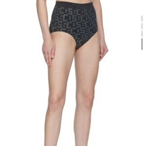 Black and Gray High Waist Shorts